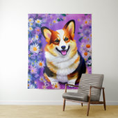 Tenture Pastel Hues Corgi (En situation)