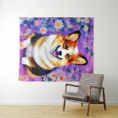 Tenture Pastel Hues Corgi (En situation (horizontale))