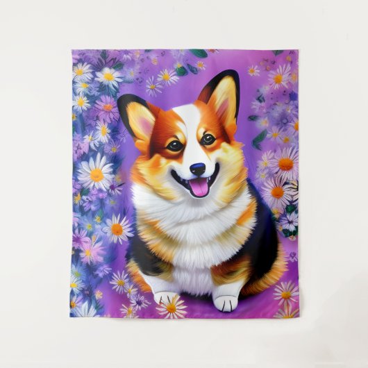 Tenture Pastel Hues Corgi (Devant)