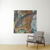Tenture Pastel jaguar : dessin de la jungle. (En situation (horizontale))