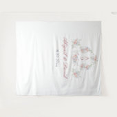 Tenture Pastel Peonies Cadre Mariage Monogrammes fond (Devant (Horizontal))