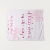 Tenture Pastel Pink Bow Coquette Baby Shower Cute Backdrop (Devant (Horizontal))