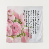Tenture Pastel Pink Flowers Bible Verse (Devant (Horizontal))