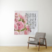 Tenture Pastel Pink Flowers Bible Verse (En situation (horizontale))