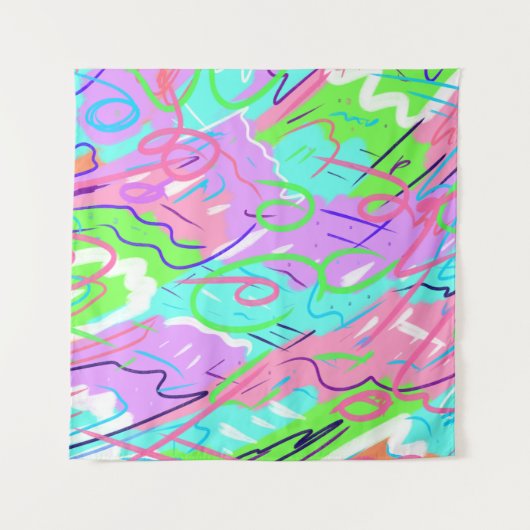 Tenture Pastel Pop Art Abstrait (Devant (Horizontal))