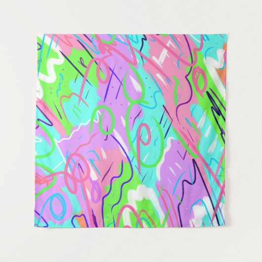 Tenture Pastel Pop Art Abstrait (Devant)