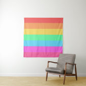 Tenture Pastel Rainbow Color Strips Design (En situation)