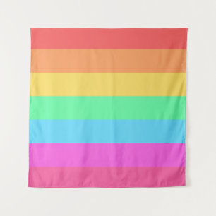Tenture Pastel Rainbow Color Strips Design