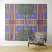 Tenture Pastel rainbow Colorful Geometric (En situation (horizontale))