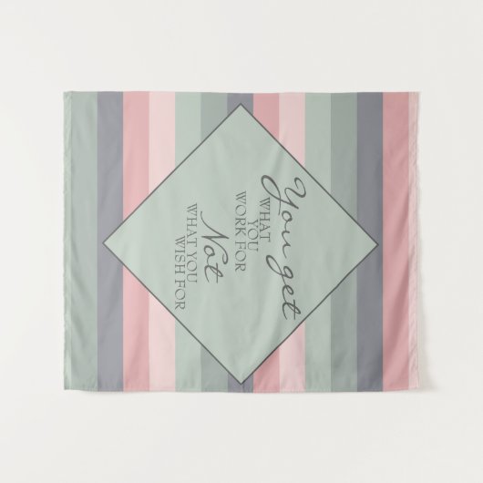 Tenture Pastel Rose bleu vert rayé Motivationnel dire (Devant (Horizontal))