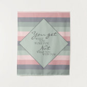 Tenture Pastel Rose bleu vert rayé Motivationnel dire (Devant)