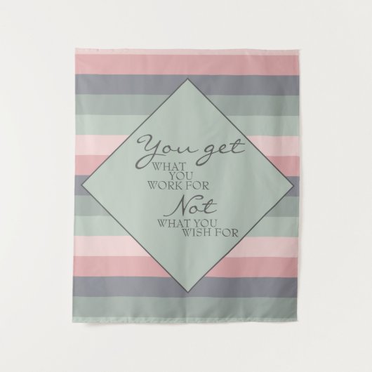 Tenture Pastel Rose bleu vert rayé Motivationnel dire (Devant)