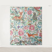 Tenture Pastel Woodland Animal Deer Fox Rabbit Grand  (Devant)