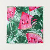 Tenture Pastèques, palmiers feuilles : pattes tropicales s (Devant)