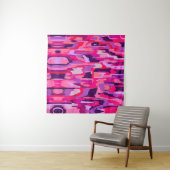 Tenture Patch Berry : Rouge et rose Abstrait (En situation (horizontale))