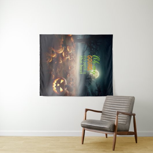 Tenture Patch Citrouille d'Halloween effrayant (En situation (horizontale))