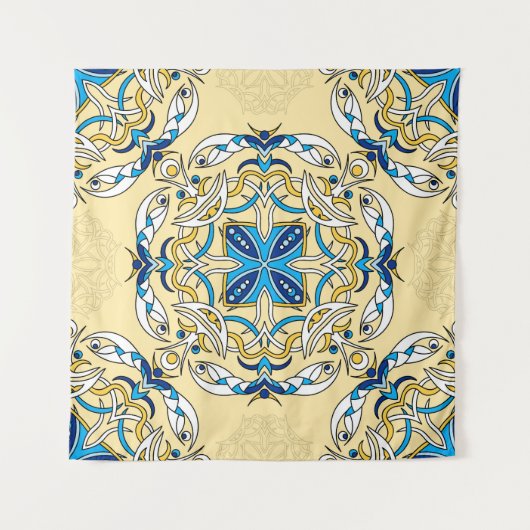 Tenture Patchwork Arabe Floral Texture Vintage (Devant)