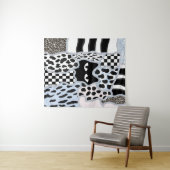 Tenture Patchwork Chic Chat Noir Suspect Gingham & Carreau (En situation (horizontale))