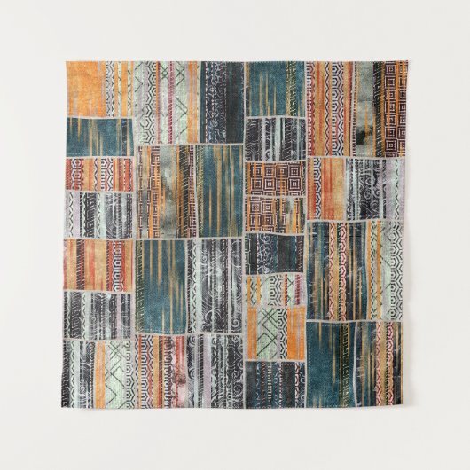 Tenture Patchwork collage mixage, surface composée motif i (Devant (Horizontal))
