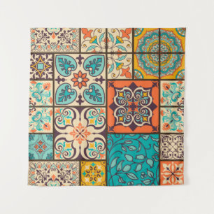 Tenture Patchwork coloré Carrelage de Majolica Islamique