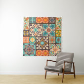 Tenture Patchwork coloré Islam Motifs Carrelage (En situation)