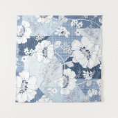 Tenture patchwork de denim transparent sur fleur (Devant (Horizontal))