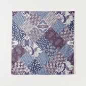 Tenture Patchwork Doodle : Boho Vintage sans joint. (Devant (Horizontal))
