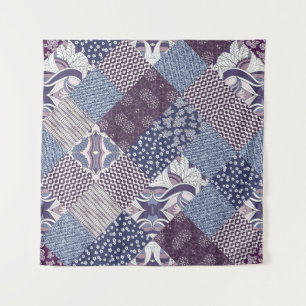 Tenture Patchwork Doodle : Boho Vintage sans joint.