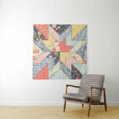 Tenture Patchwork Floral : Ornement Vintage (En situation)