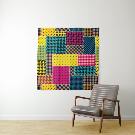 Tenture Patchwork géométrique : Arrière - plan sans forme (En situation (horizontale))