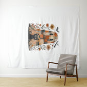 Tenture Patchwork Halloween Fantôme et chat, Retro Éffraya (En situation (horizontale))