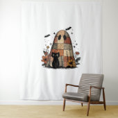 Tenture Patchwork Halloween Ghost chat noir Essential T-Sh (En situation)