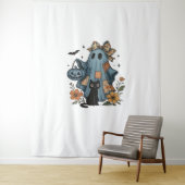 Tenture Patchwork Halloween Ghost noir Chat Essential T-Sh (En situation)
