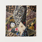 Tenture Patchwork Leopard : Ethnic Lining Design. (Devant (Horizontal))
