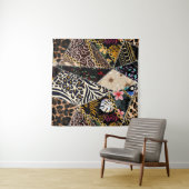 Tenture Patchwork Leopard : Ethnic Lining Design. (En situation)