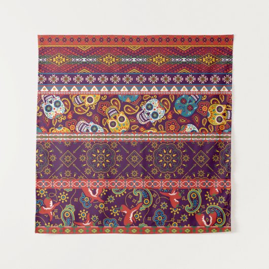 Tenture patchwork mexicain : design vintage traditionnel. (Devant)