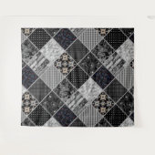 Tenture Patchwork monochrom noir gris blanc patchwork qui (Devant (Horizontal))