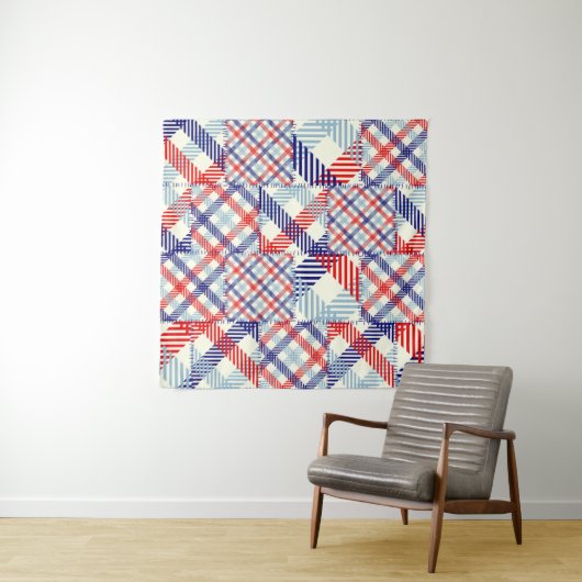 Tenture Patchwork Plaid Classique : Motif Carré (En situation (horizontale))