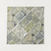 Tenture Patchwork quilt céramique cercles carreaux mandala (Devant (Horizontal))