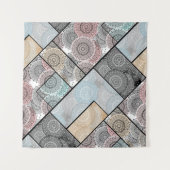 Tenture Patchwork quilt céramique cercles mandala pâte (Devant (Horizontal))