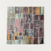 Tenture Patchwork Quilt Collage Impression transparente. (Devant (Horizontal))