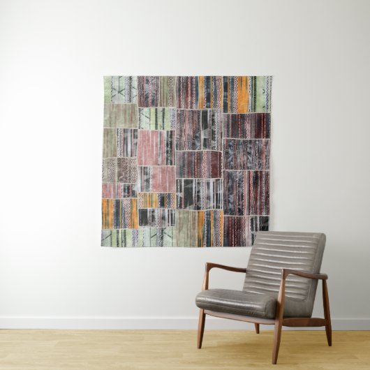 Tenture Patchwork Quilt Collage Impression transparente. (En situation (horizontale))