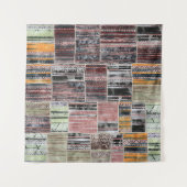 Tenture Patchwork Quilt Collage Impression transparente. (Devant)