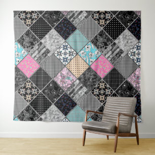 Tenture Patchwork rétro couleurs vintages patchwork quilti