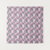 Tenture Patchwork rose gris marron de carrés (Devant (Horizontal))