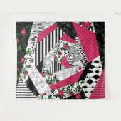 Tenture patchwork rouge, populaire, patchwork lancer oreil (Devant (Horizontal))