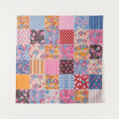 Tenture Patchwork sans couture, motif en tissu mignon. (Devant (Horizontal))