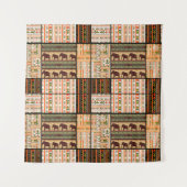 Tenture Patchwork texte motif ornemental africain transpar (Devant)