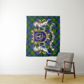 Tenture Paterson Clan Badge & Unicorns avec Tartan (En situation)
