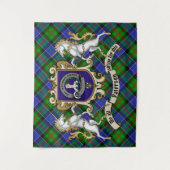 Tenture Paterson Clan Badge & Unicorns avec Tartan (Devant)